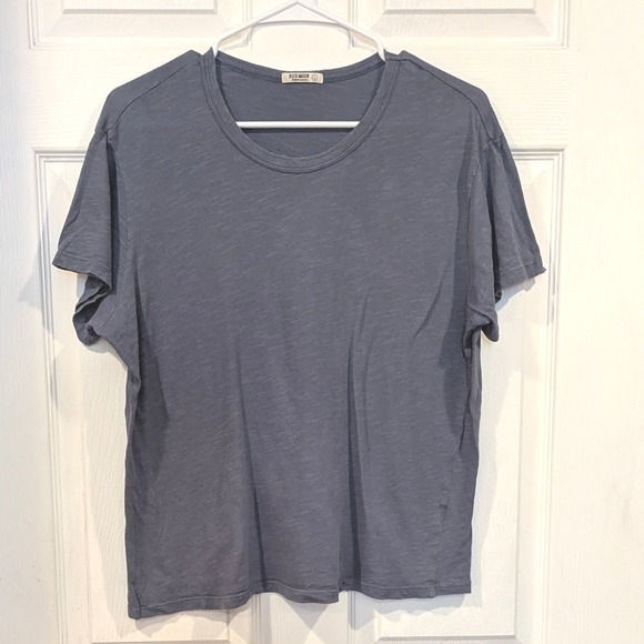 Buck Mason Made in America Blue Crew Neck Short Sleeve Tee T-Shirt Large L - Picture 1 of 6